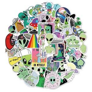 Alien Creature Cartoon Stickers (25 Random pcs)